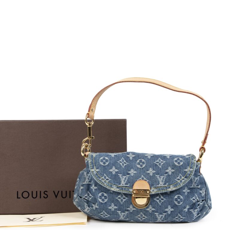 Louis Vuitton Pleaty Blue Denim Baguette ○ Labellov ○ Buy and