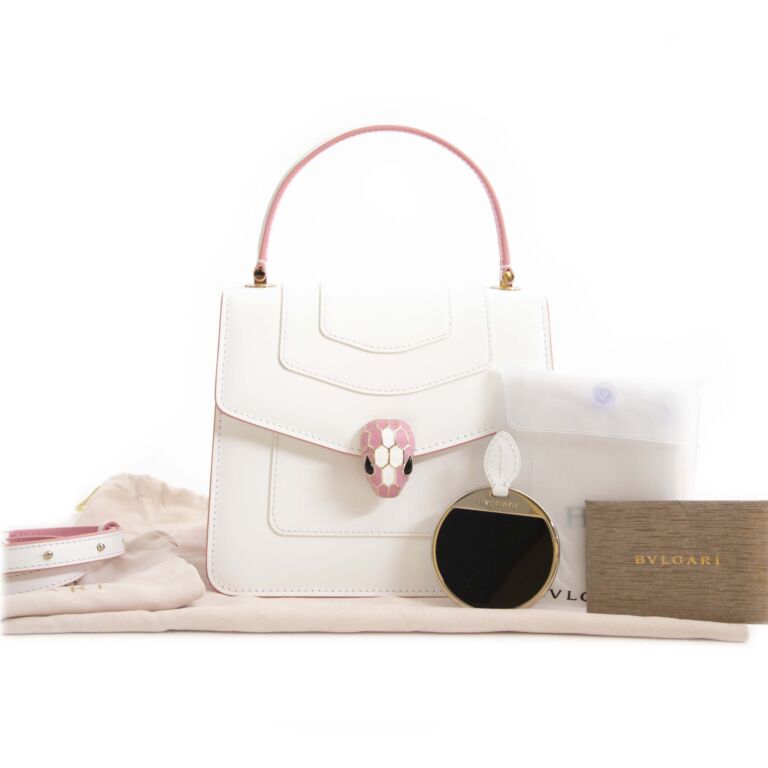 Autre Marque Bvlgari White Quilted Serpenti Forever Flap Bag