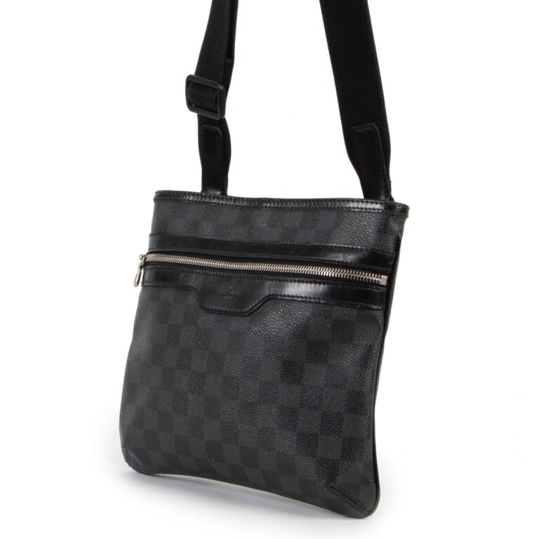 Gray Damier Graphite Coated Canvas Thomas Bag Silver Hardware, 2009
