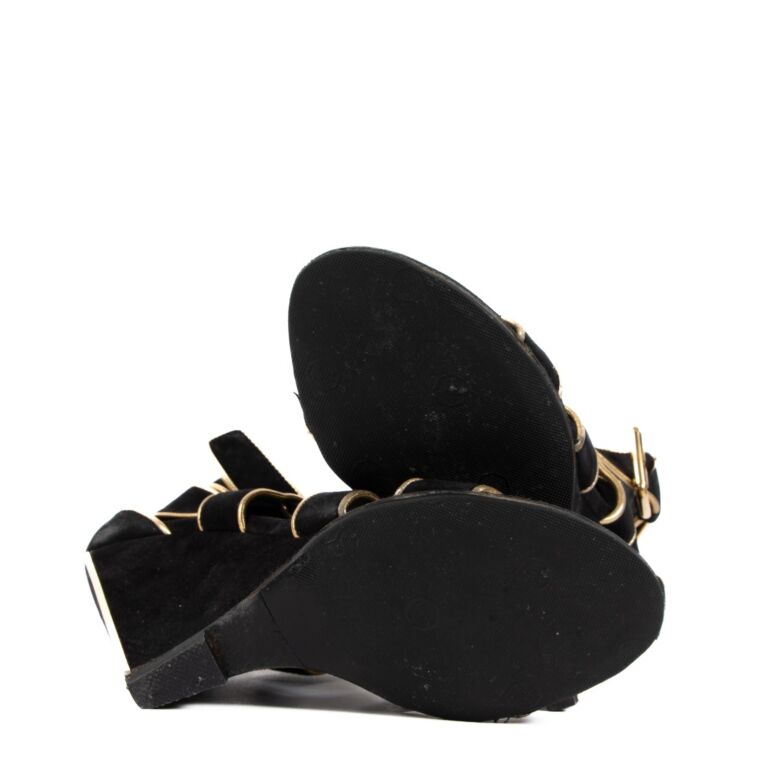 Louis Vuitton, Shoes, Louis Vuitton Blackgold Wedge Sandals