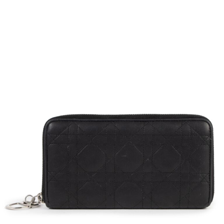 Dior Lady Dior Black Leather Cannage Wallet Labellov Buy and Sell ...