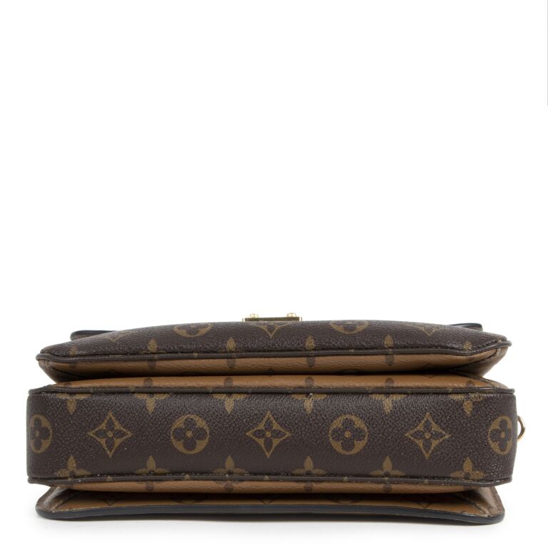 Louis Vuitton pochette Metis reverse Brown Patent leather ref