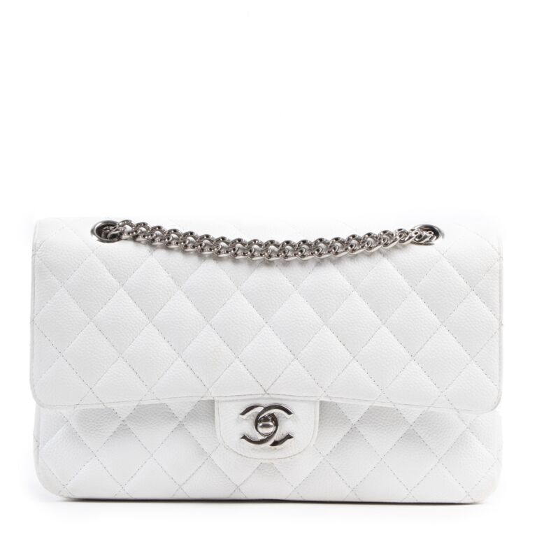 Chanel White Caviar Medium Classic Double Flap Bag Labellov Buy and ...