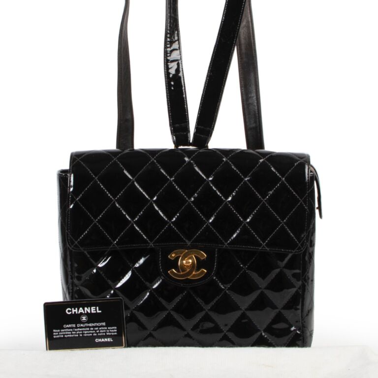 CHANEL Black Leather Sac Rabat Handbag – Labels Luxury