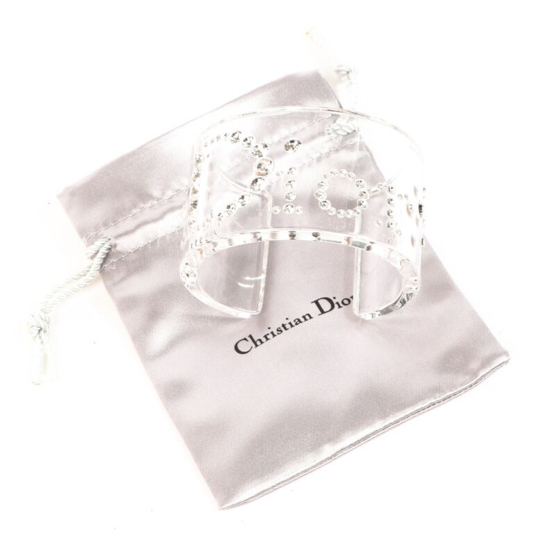 Vintage CHRISTIAN DIOR Chain Lucite Cuff Bracelet 