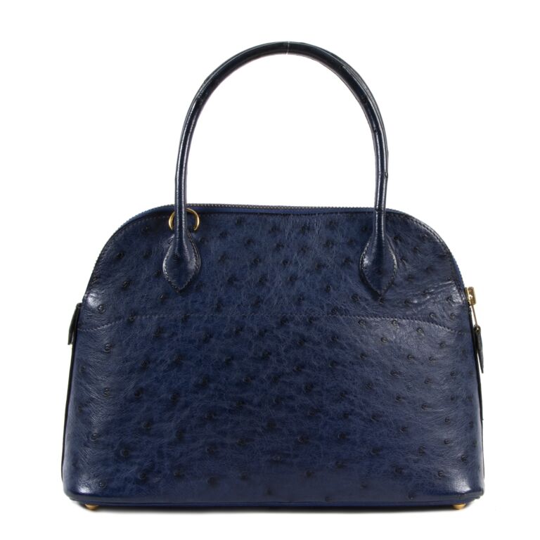 Hermès ostrich Bolide 27 blue roi dm - Luxe luxury labels