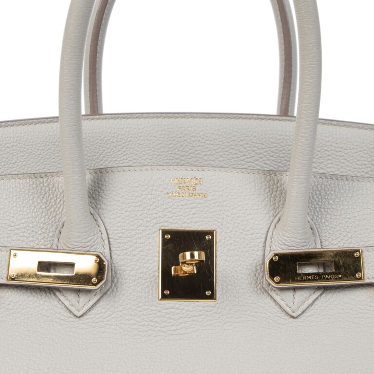 Hermès HERMES BIRKIN BAG 35 Pearl Grey Leather ref.783368 - Joli Closet