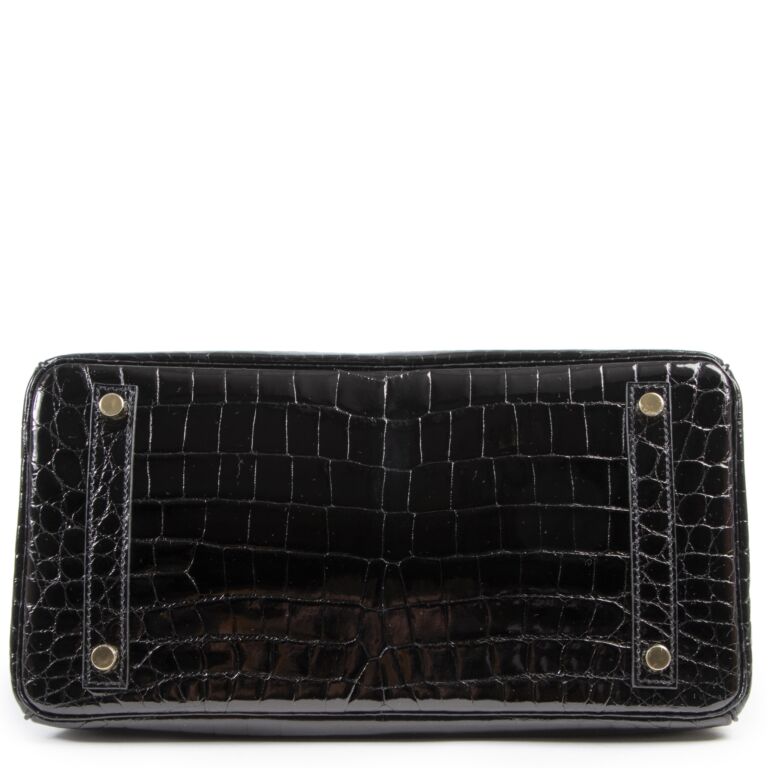 Hermes Birkin 30 Noir Black Niloticus Crocodile PHW Handbag