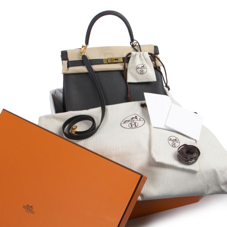 Hermes Vintage Brown Leather Kelly 35 Retourne Bag Handbag – OPA