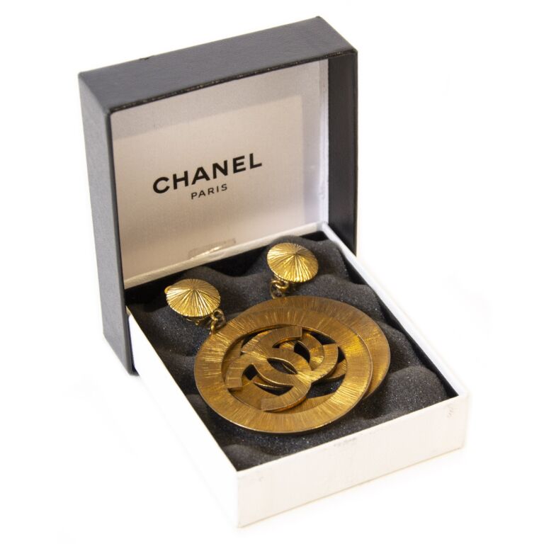 Chanel Vintage Gold Plated CC Crystal Clip on Earrings  eBay