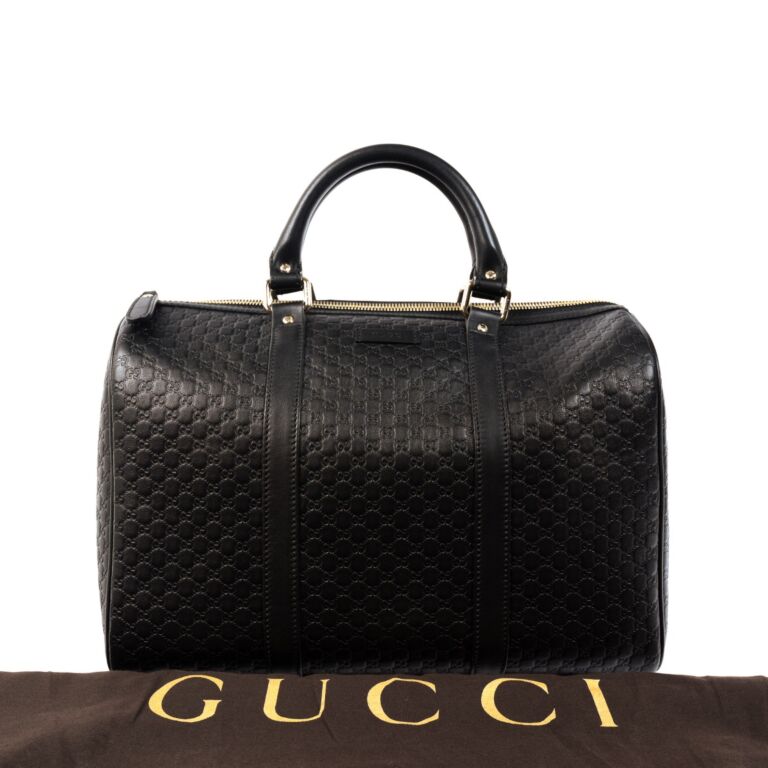 Boston leather handbag Gucci Black in Leather - 33347096