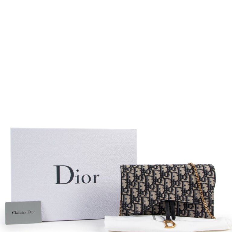 Dior Blue Monogram Oblique Saddle Bag + Strap ○ Labellov ○ Buy