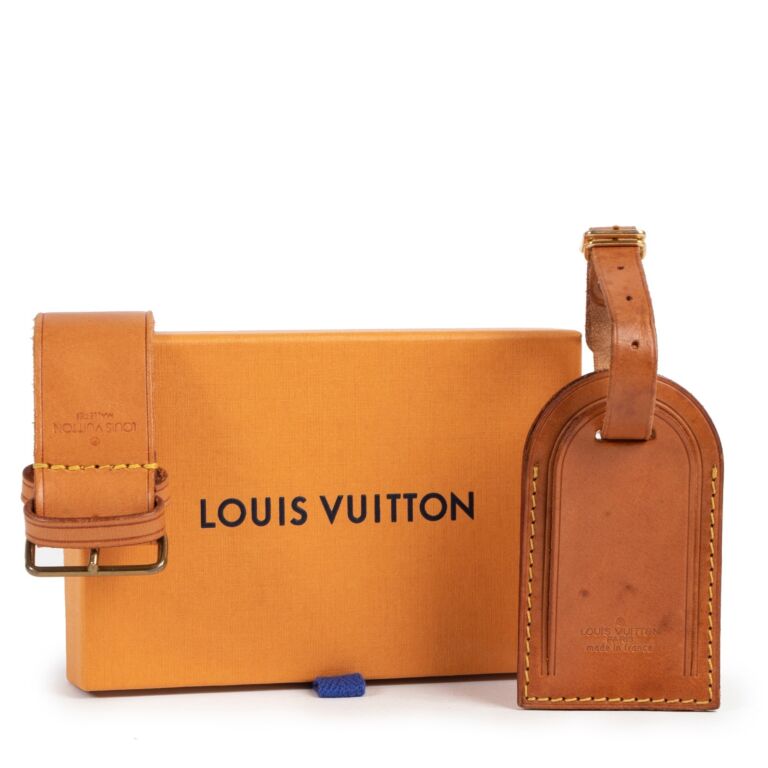 Louis Vuitton Cognac Luggage Tag ○ Labellov ○ Buy and Sell