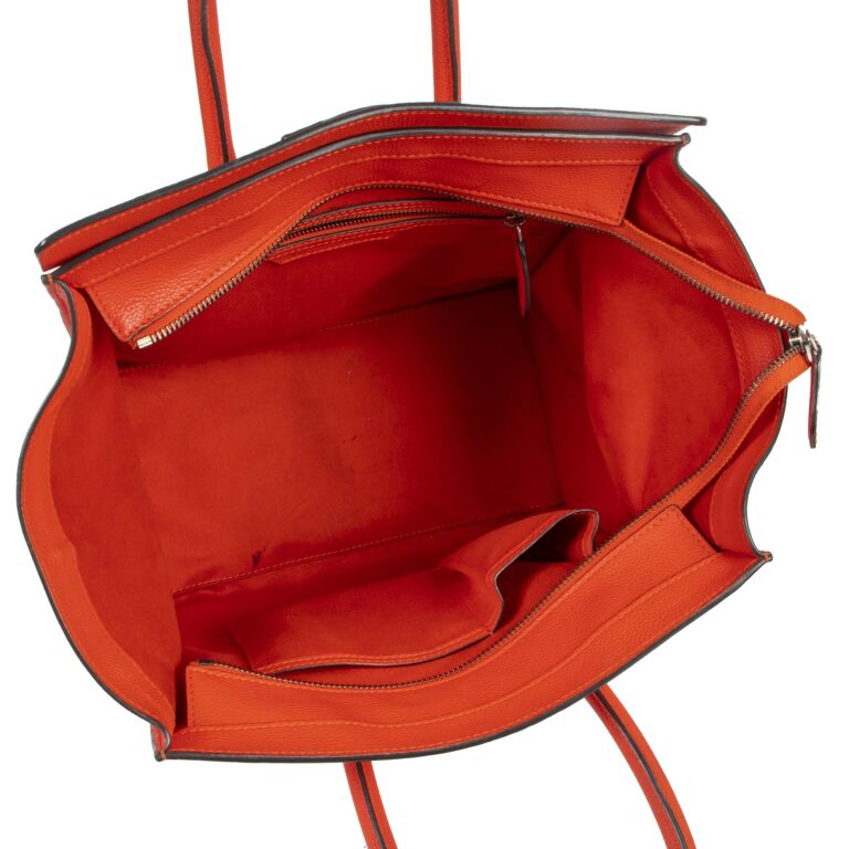 Celine Red Leather Mini Luggage Bag - Vintage Lux
