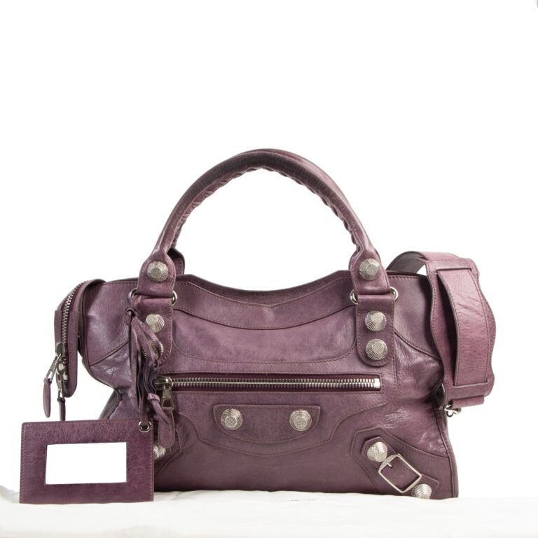 Balenciaga Mini Hourglass Croc Embossed Leather Bag In Lilac  ModeSens