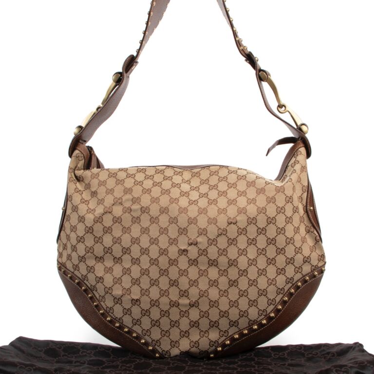 Gucci, Bags, Gucci Monogram Studded Pelham Hobo Bag