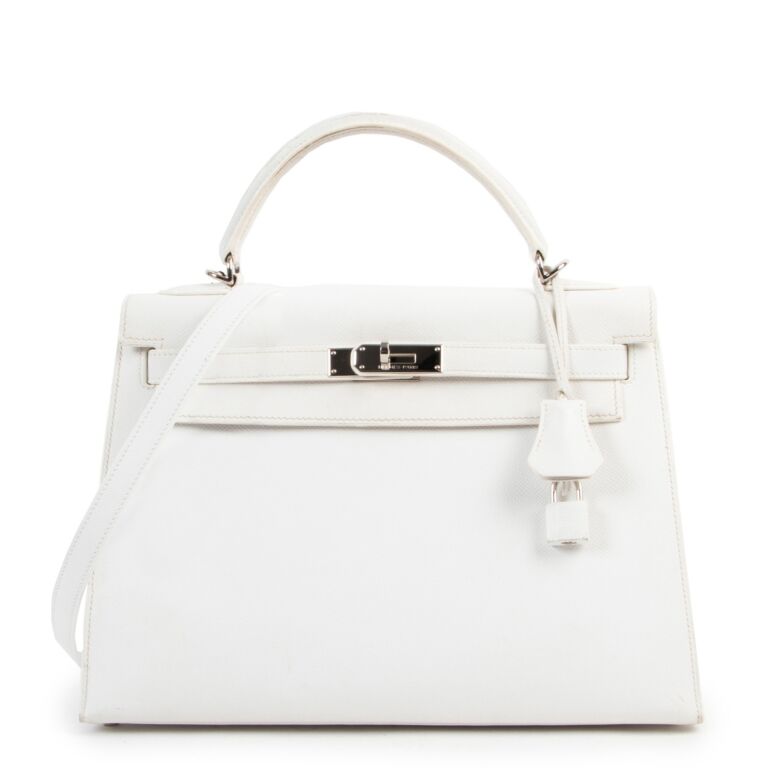 Hermès Kelly 32 Epsom White PHW ○ Labellov ○ Buy and Sell Authentic Luxury