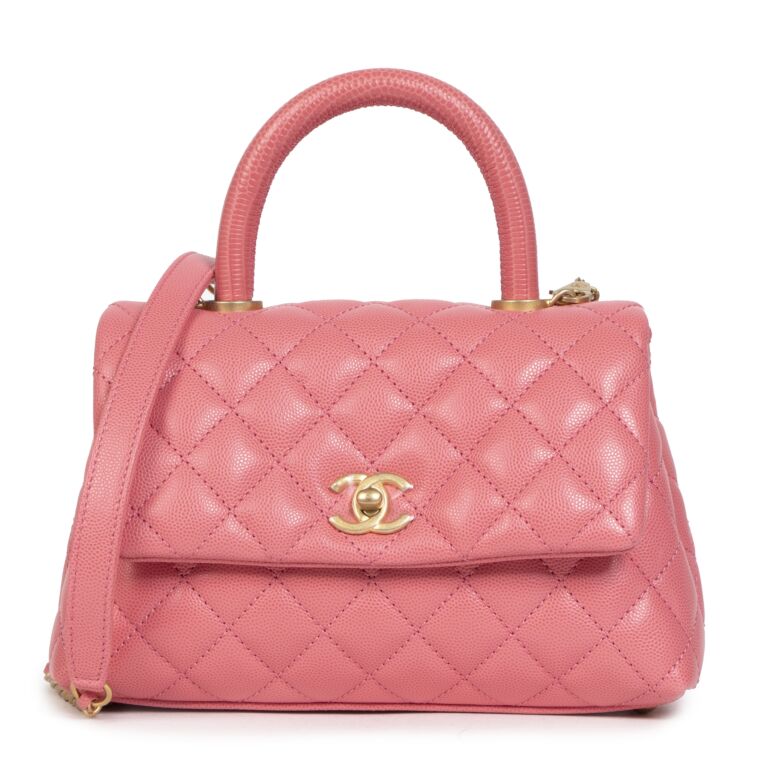 Chanel Dark Pink Quilted Lambskin Rectangular Mini Flap Bag Top Handle  Light Gold Hardware  Madison Avenue Couture