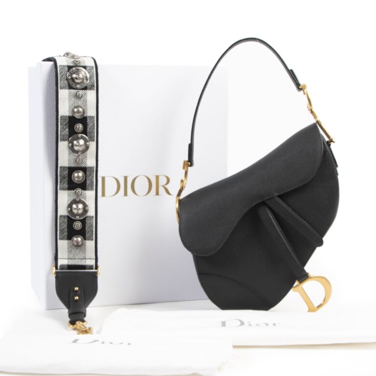 Dior Saddle Bag with Embroidered Shoulder Strap