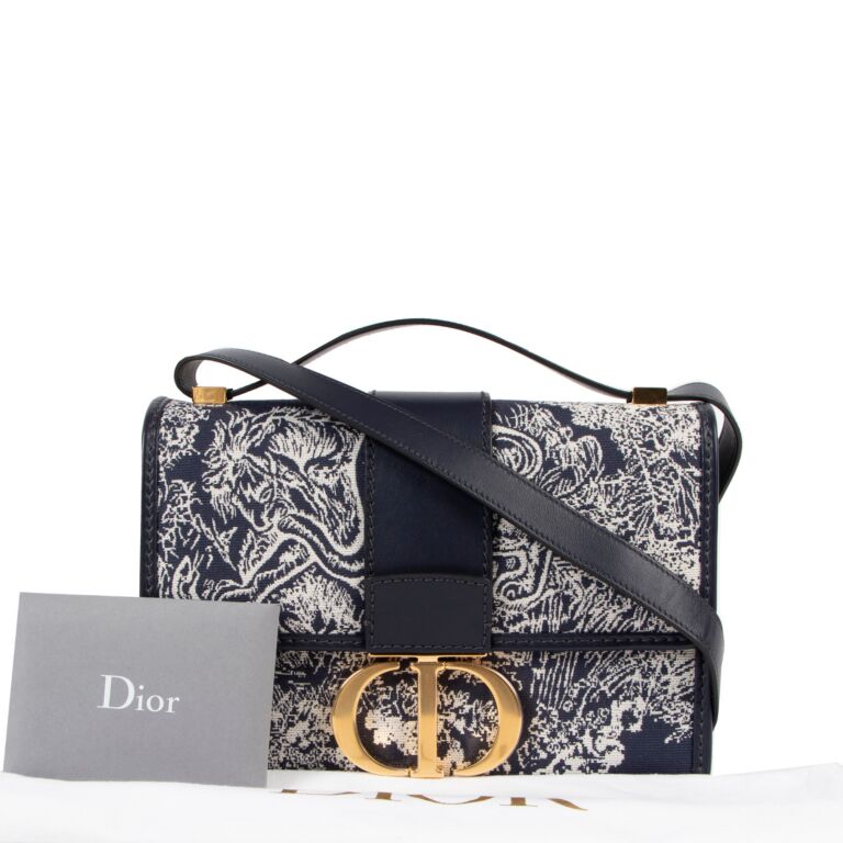 Dior - Authenticated 30 Montaigne Handbag - Cotton Blue for Women, Never Worn, with Tag