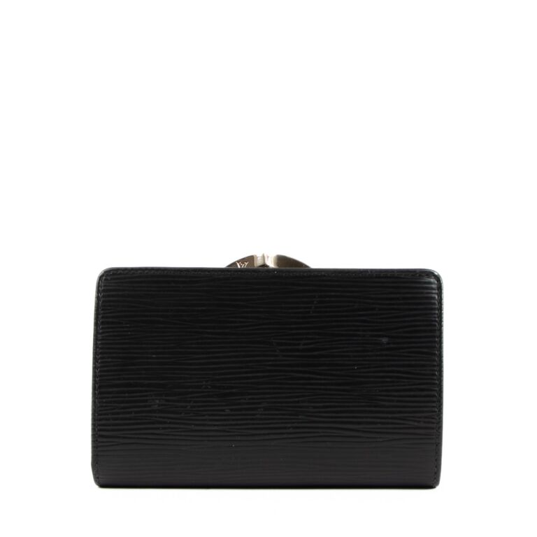 Louis Vuitton Black Epi Leather French Purse Wallet ○ Labellov