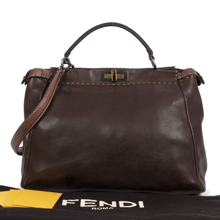 FENDI Handbag BAGUETTE in black/ white