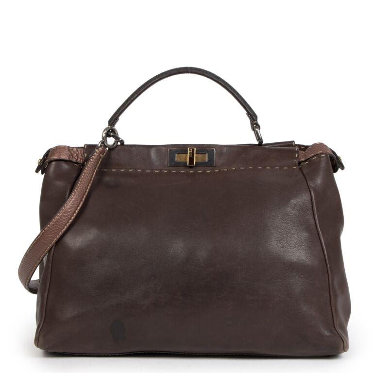 fendi brown leather bag