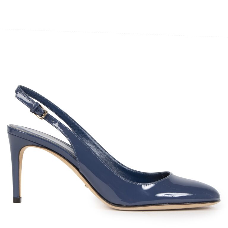 blue patent leather heels