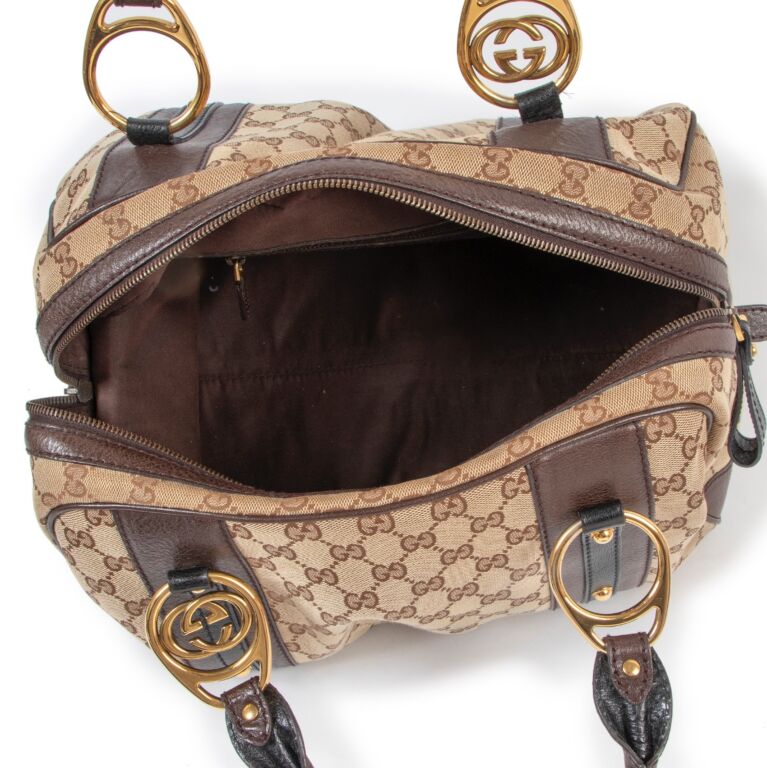 Boston leather bag Gucci Brown in Leather - 31345905
