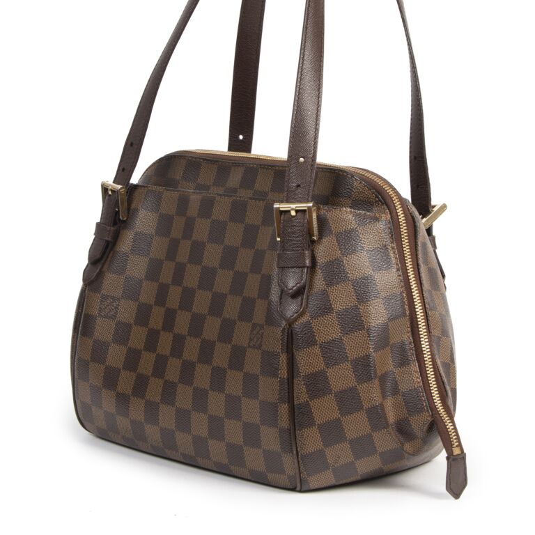 Louis Vuitton Belem Shoulder Bag MM Brown Canvas