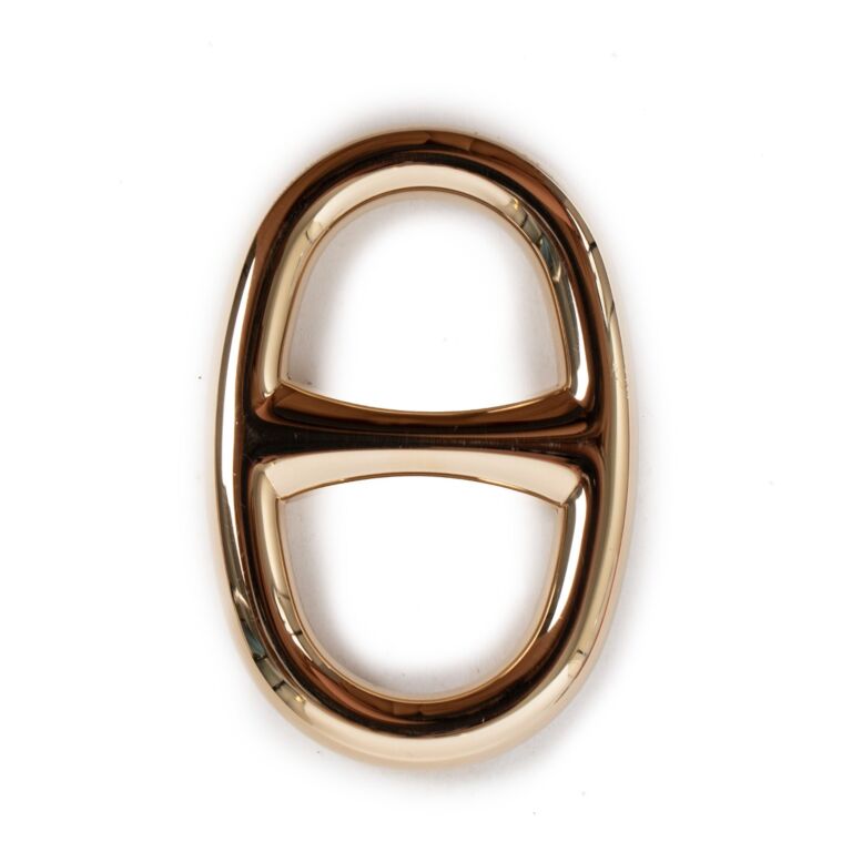 Hermès Palladium Plated Permabrass Cadenas Charm Scarf Ring, myGemma