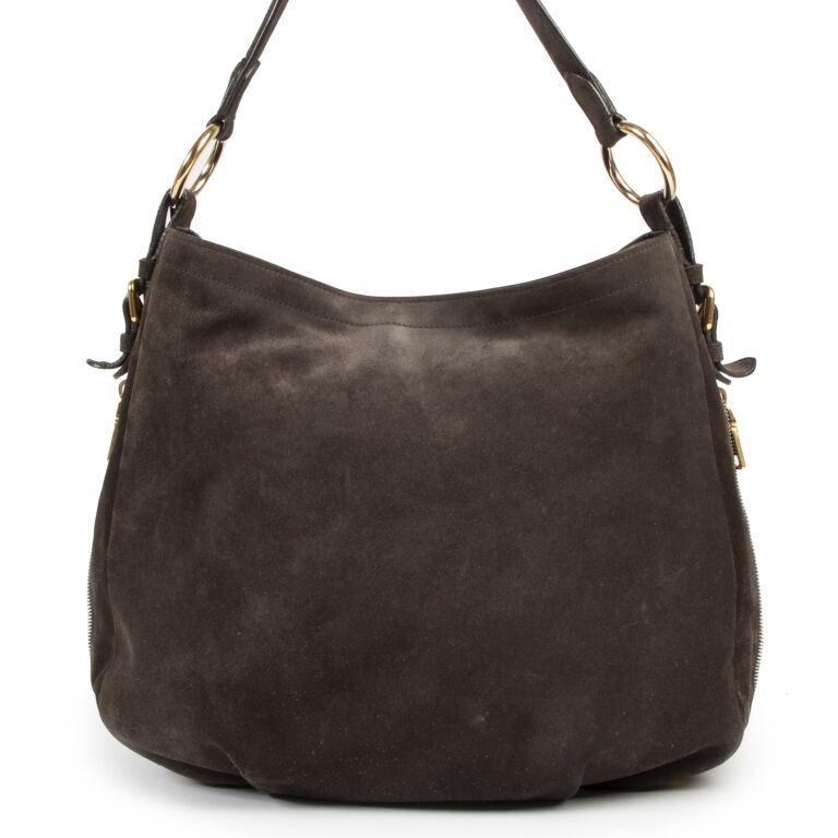 Prada Brown Suede Hobo Bag ○ Labellov ○ Buy and Sell Authentic Luxury