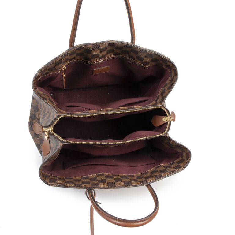 Louis Vuitton Ascot Damier Ebene Canvas Top Handle Bag on SALE