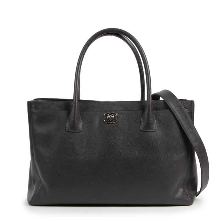 Chanel Executive Tote Bag Dark Grey Grainy Calfskin