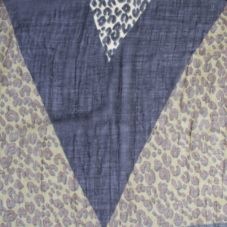 LOUIS VUITTON Stephen Sprouse Grey & Blue Leopard Scarf GENUINE & AUTHENTIC