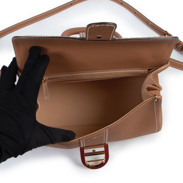 Delvaux Brown Leather Mini Brillant East/West Top Handle Bag Delvaux