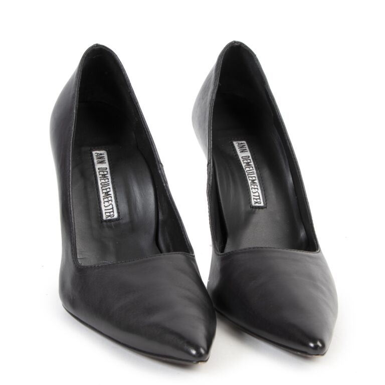 Ann Demeulemeester Black Leather Heels - Size 35 ○ Labellov