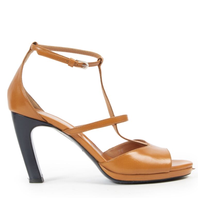 orange strappy heels