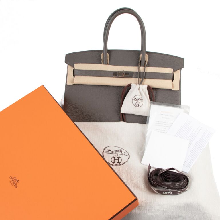 Hermès Kelly 35 Etain Togo Bag