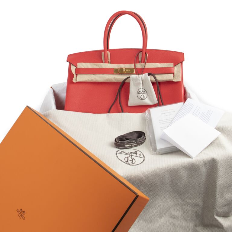 Hermès Rouge Tomate Birkin 35 of Epsom Leather with Gold Hardware