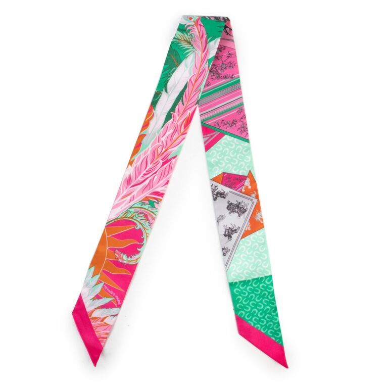 Hermès Multicolor Twilly Scarf ○ Labellov ○ Buy and Sell Authentic Luxury