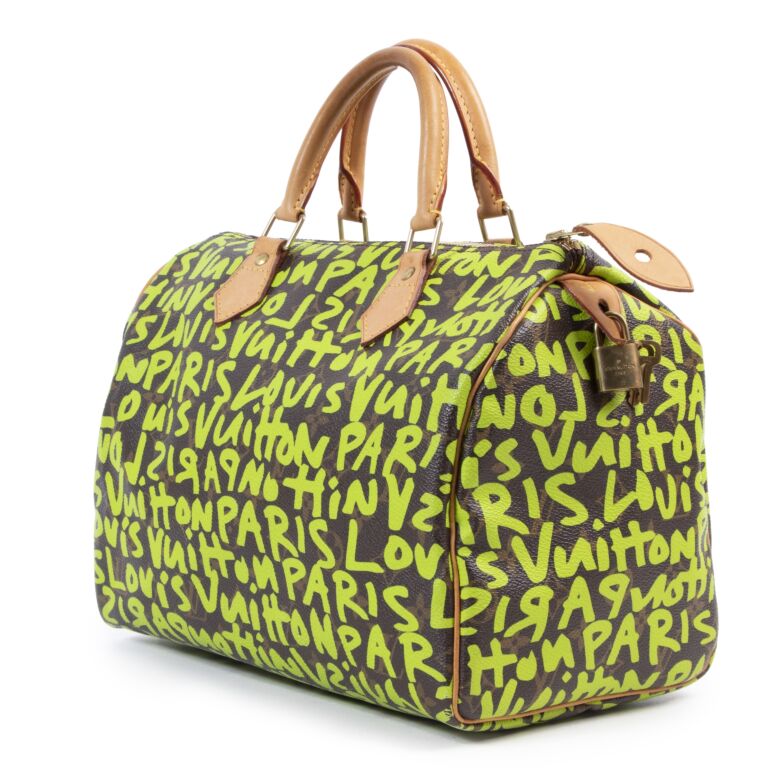 Louis Vuitton Limited Edition Stephen Sprouse Neon Green Graffiti Speedy 30  ○ Labellov ○ Buy and Sell Authentic Luxury
