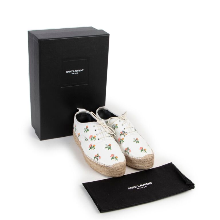 Saint Laurent, Shoes, Saint Laurent White Espadrilles Wlogo