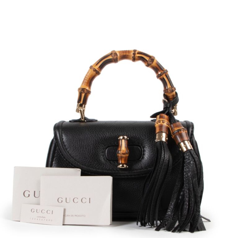 Bamboo top handle leather handbag Gucci Black in Leather - 25925672