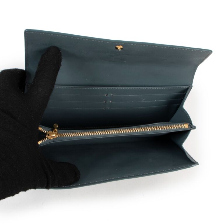 Louis Vuitton Grey Monogram Vernis Sarah Wallet Porte Tresor 3lvs111