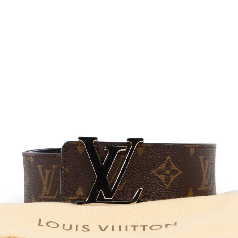 Louis Vuitton Reversible Monogram Belt Khaki Black 40mm Size 100