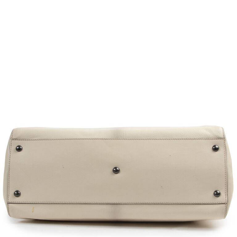White Fendi Large Peekaboo Leather Satchel – Designer Revival