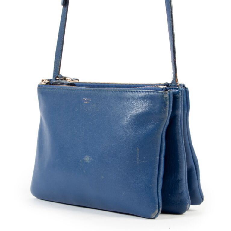 Celine Blue Trio Crossbody Bag ○ Labellov ○ Buy and Sell