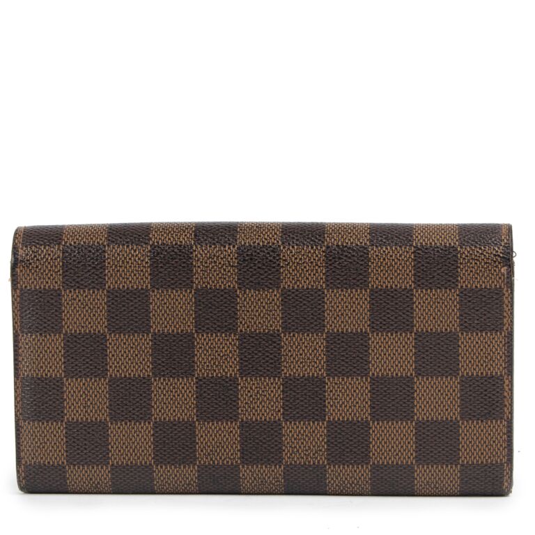 LOUIS VUITTON Sarah Damier Ebene Wallet Brown