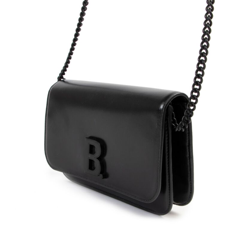 Balenciaga Track Sneak Crossbody Wallet Black Leather Men's Bag